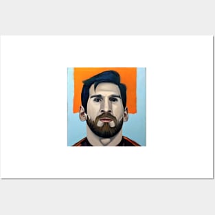 portrait   of Messi  with beard Posters and Art